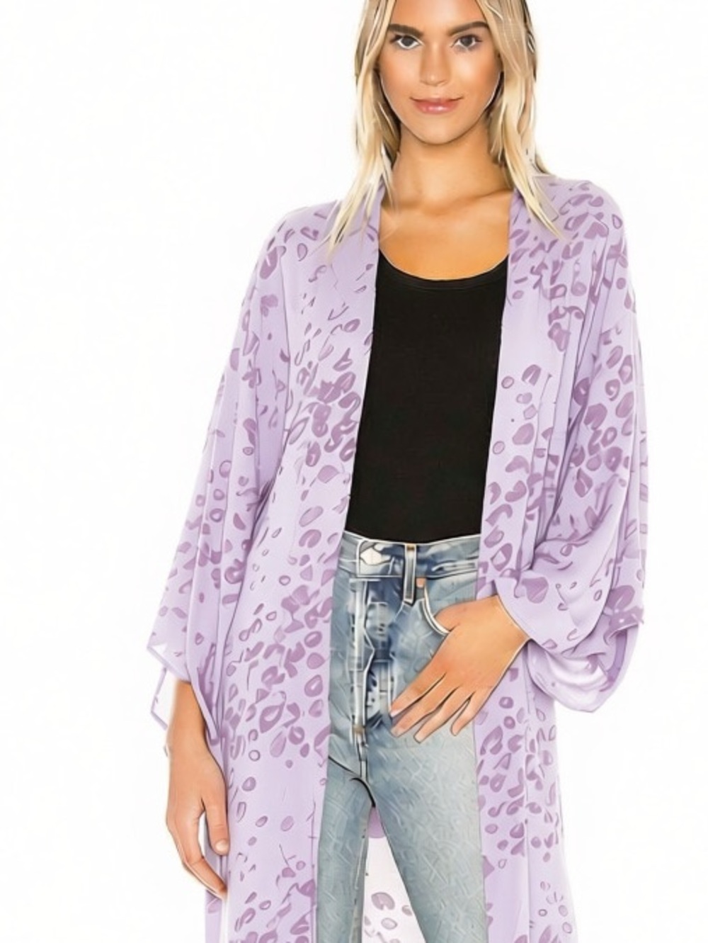 Jen’s Pirate Booty Jaguar Kimono - lilac - m/l